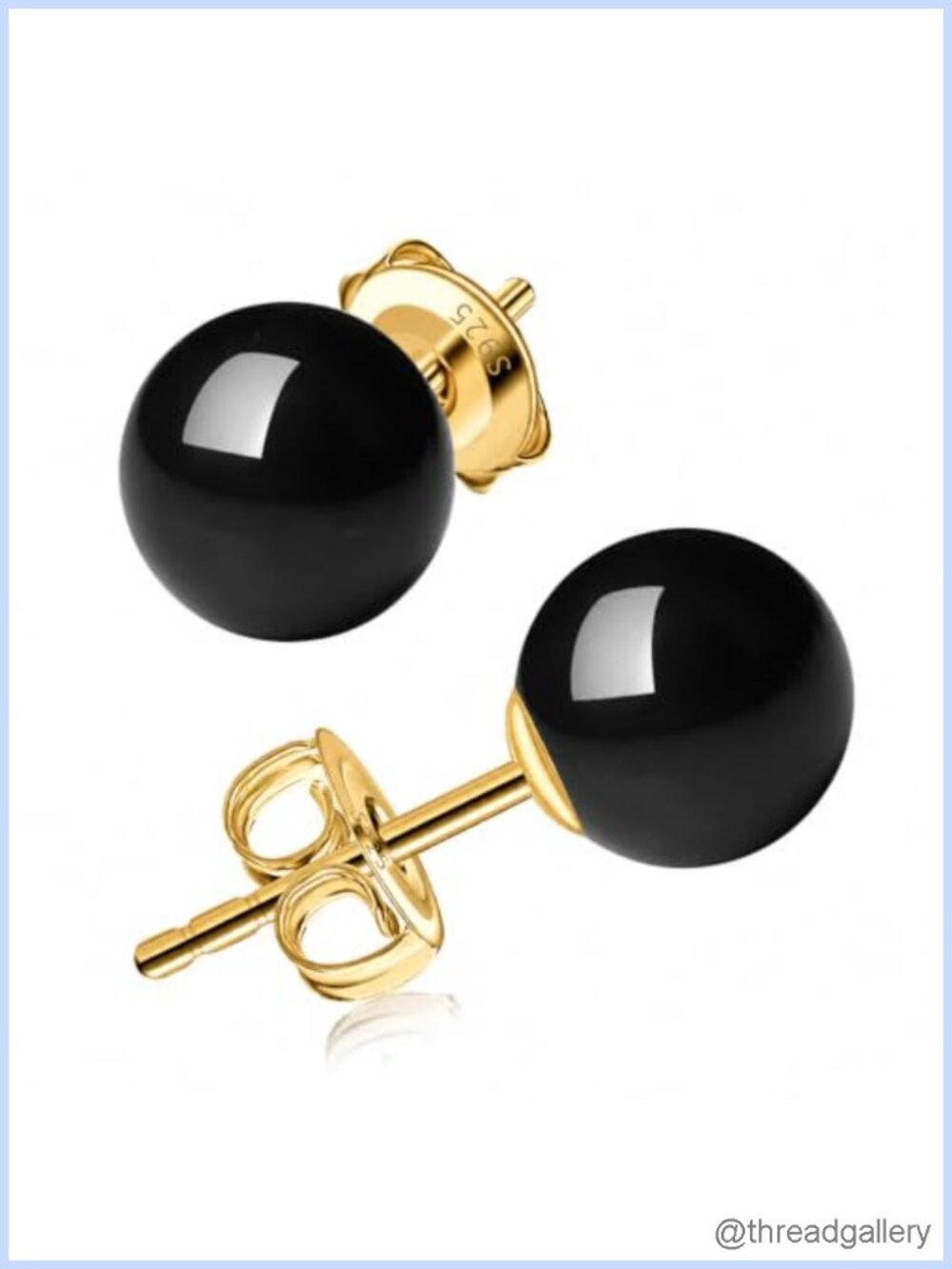 Gold Plated Sterling Silver Simulated Pearl Stud Earrings